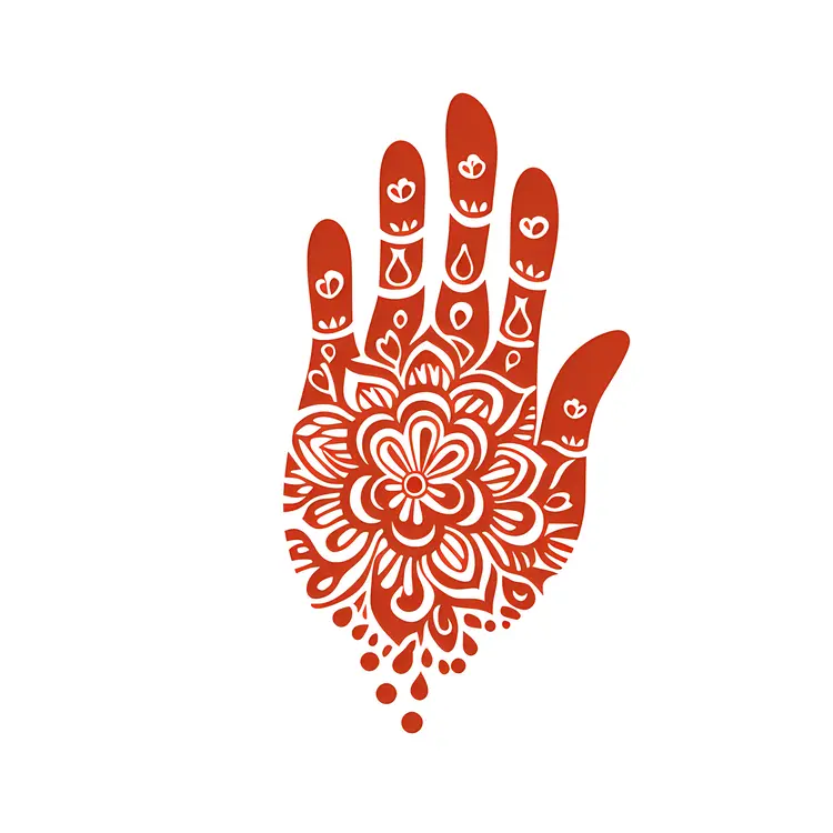 Red Decorative Hand Design
