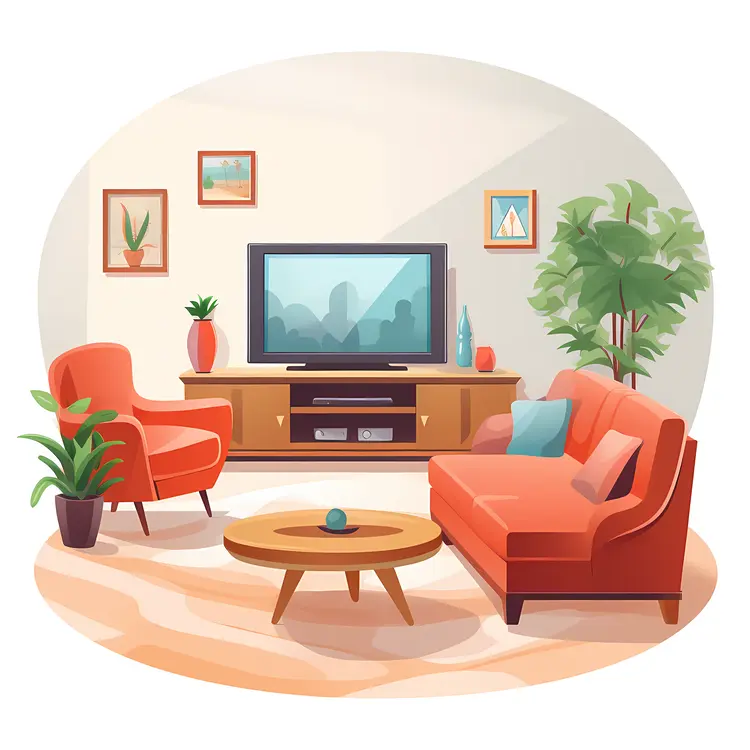 Cozy Living Room with Modern Furniture
