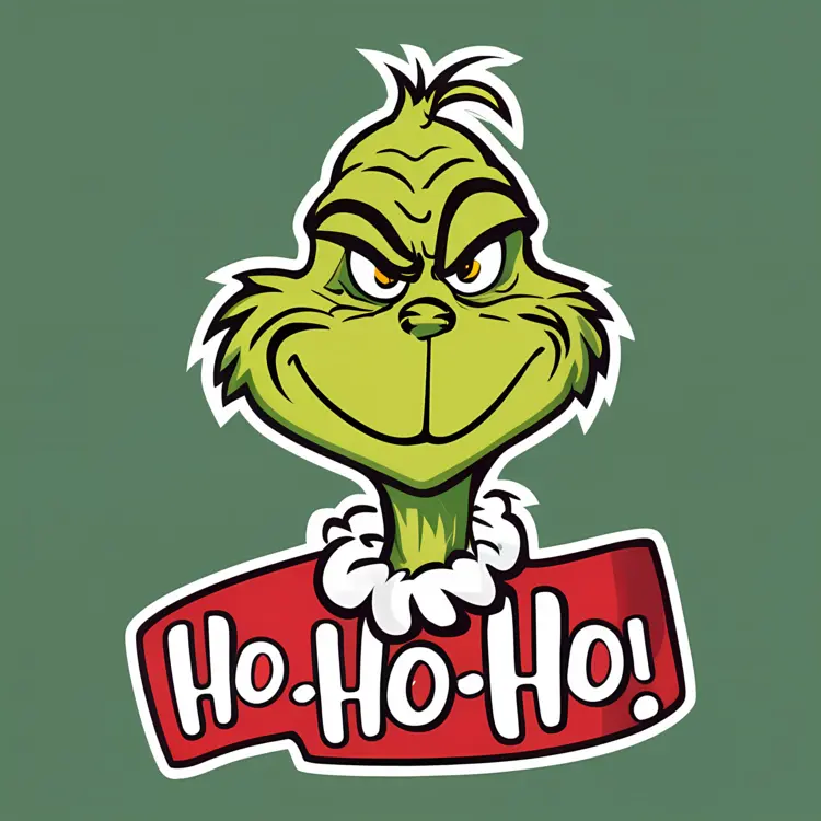 Grinch with Ho-Ho-Ho Text