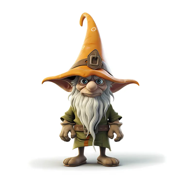 Cute Gnome with Orange Hat