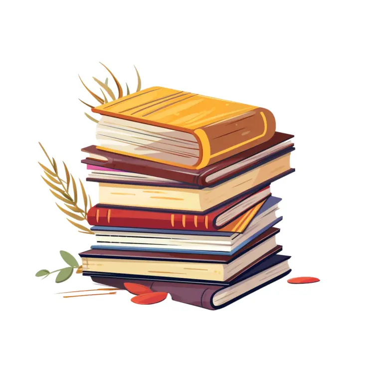 Stack of Colorful Books Illustration