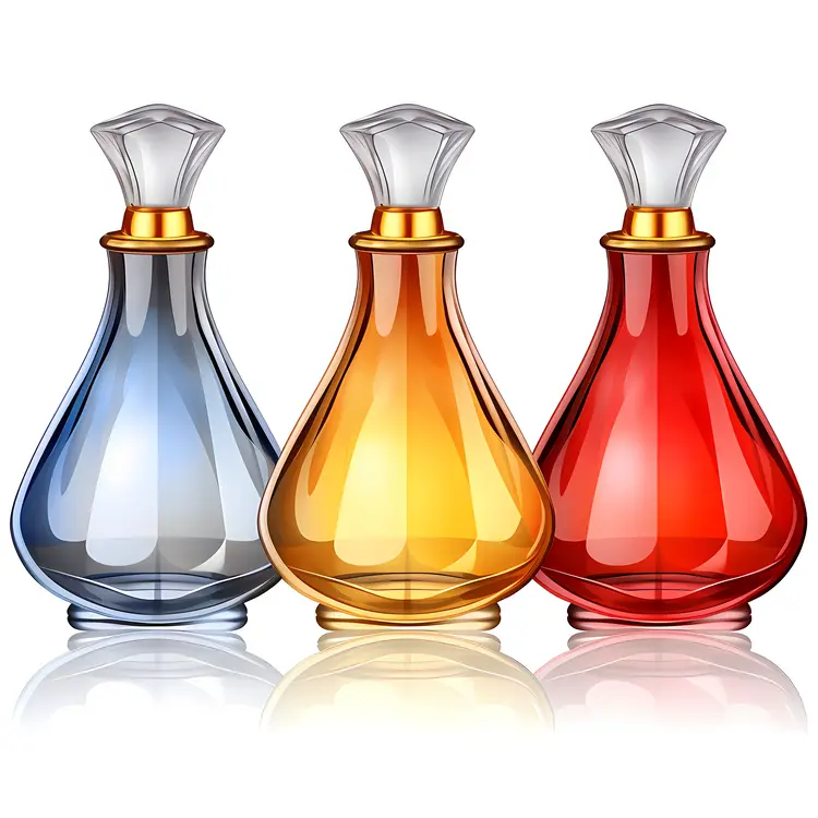 Elegant Perfume Bottles in Various Colors