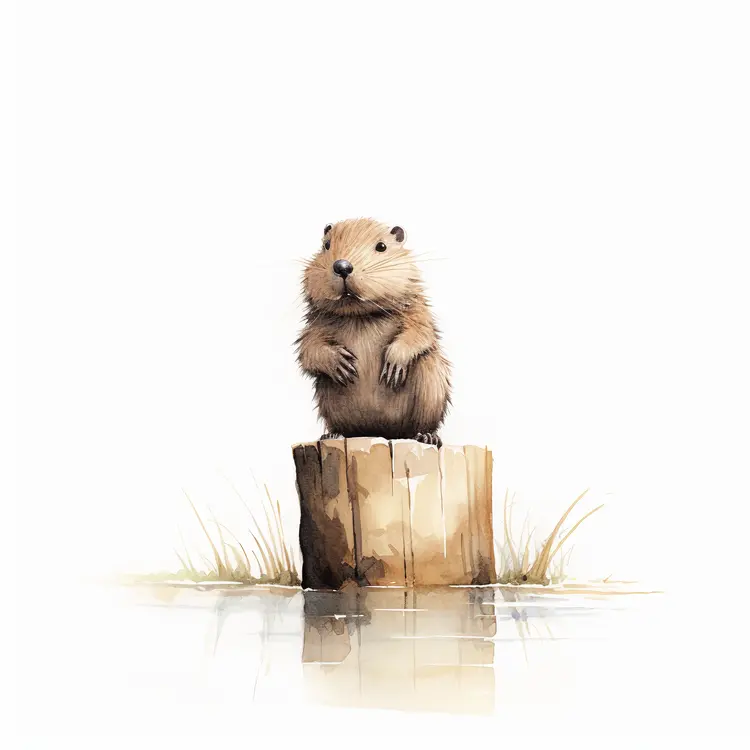 Cute Groundhog on a Stump
