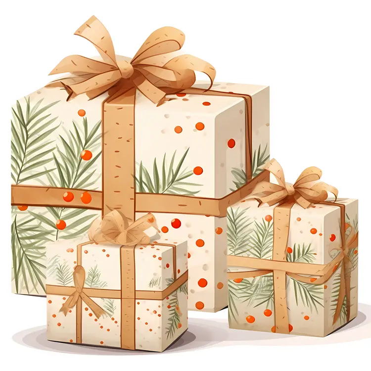 Christmas Gift Boxes with Festive Wrapping