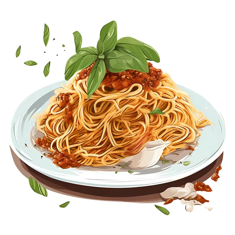 Delicious Spaghetti with Basil and Sauce