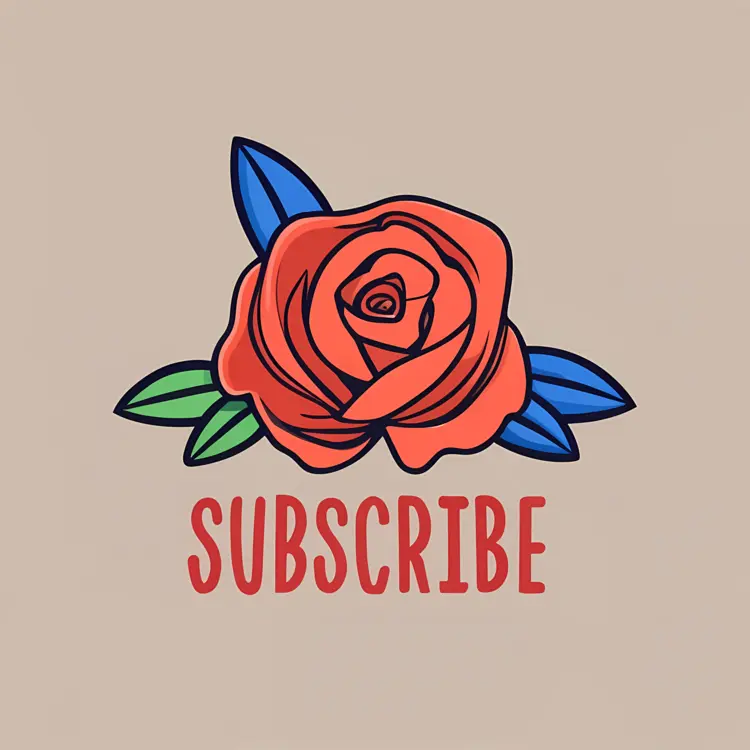 Red Rose with Subscribe Text
