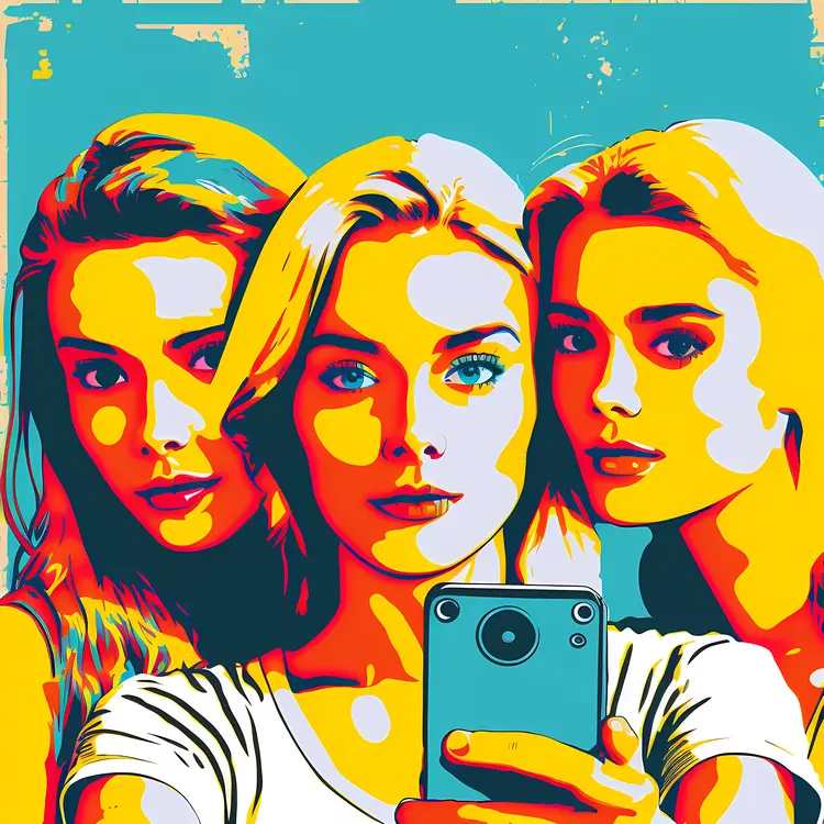 Colorful Selfie of Friends