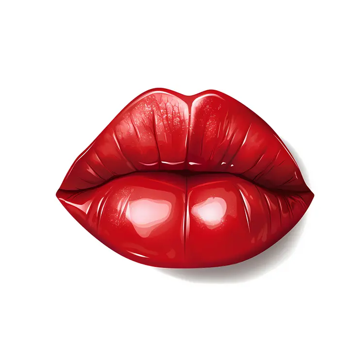 Glossy Red Lips Illustration