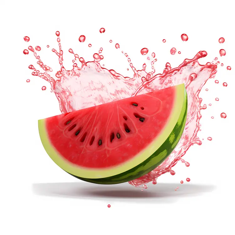 Juicy Watermelon Slice with Splash