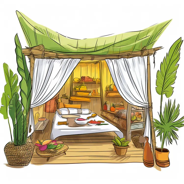 Tropical Hut with Relaxing Ambiance