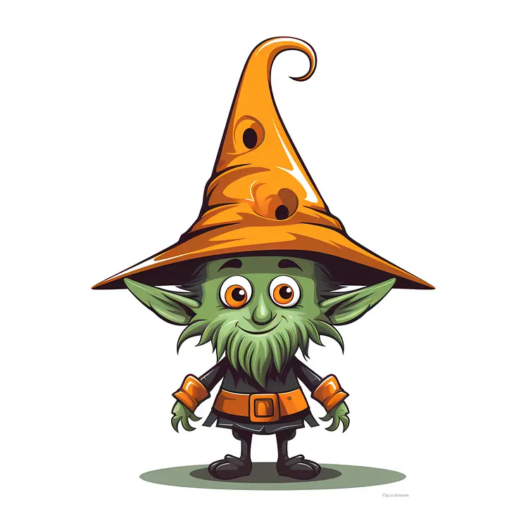 Cute Orange Hat Wizard Character