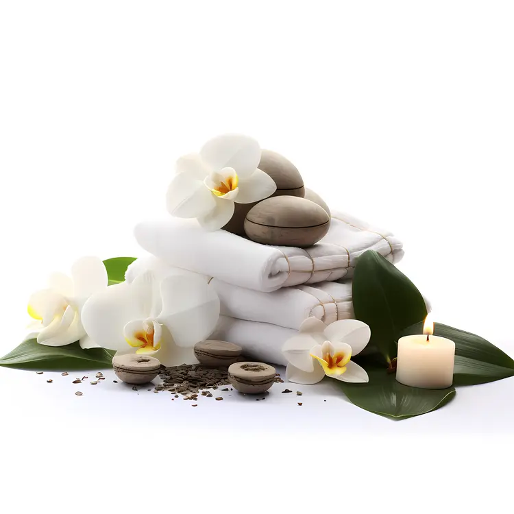 Spa Candles and Towels