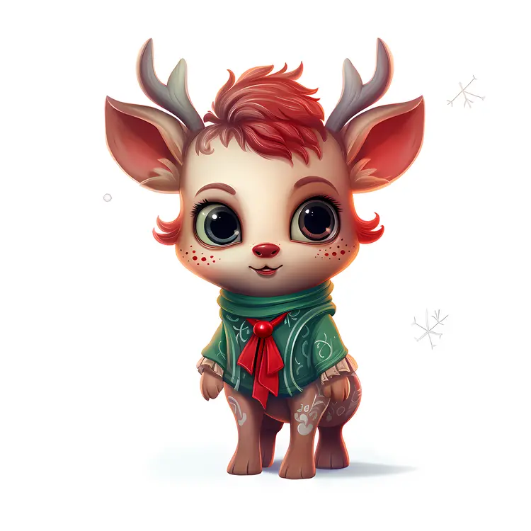 Cute Reindeer in Festive Sweater