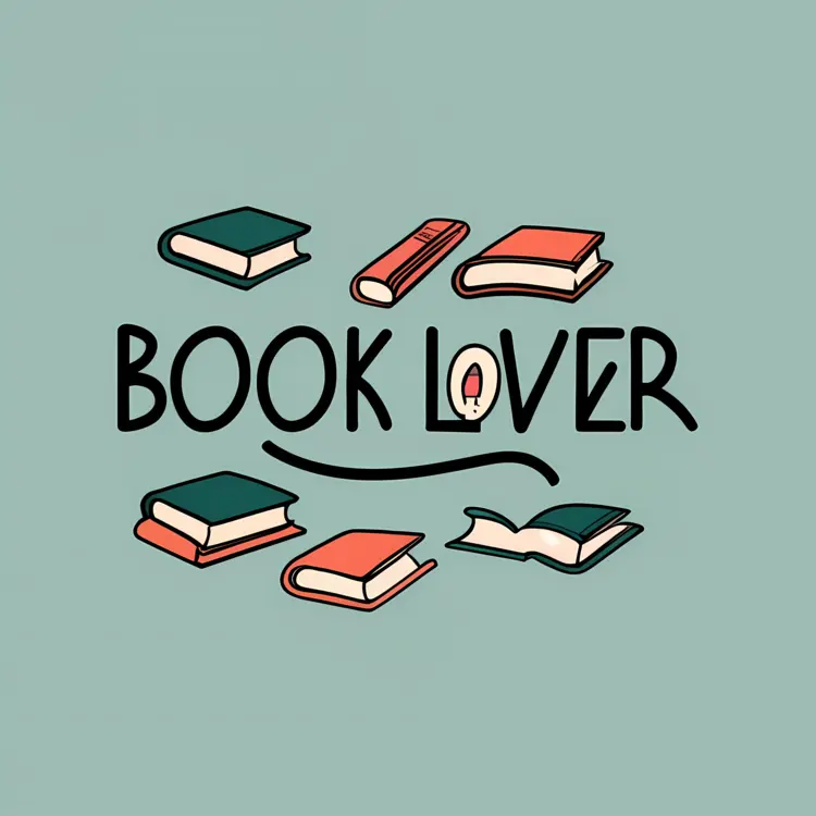 Book Lover Typography with Books