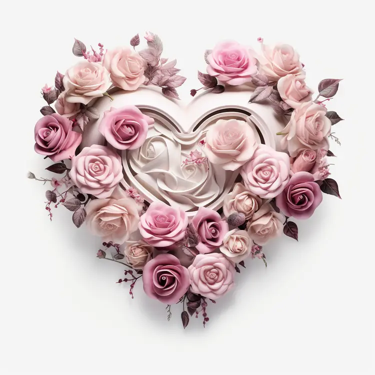 Heart-shaped Floral Arrangement with Pink Roses
