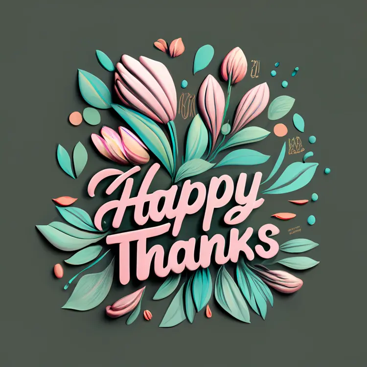 Happy Thanks with Tulip Design