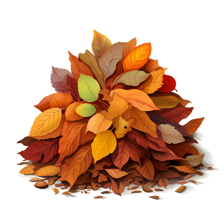 Colorful Autumn Leaves Pile for Fall Season