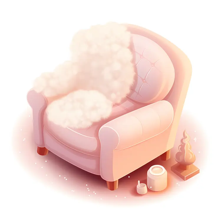 Pink Armchair with Cozy Atmosphere