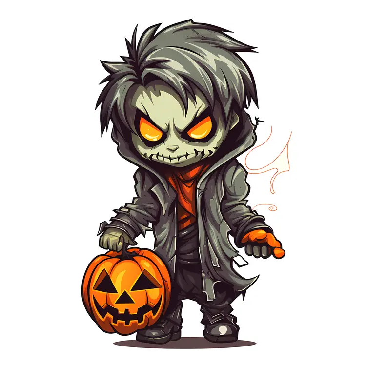 Zombie Holding a Pumpkin