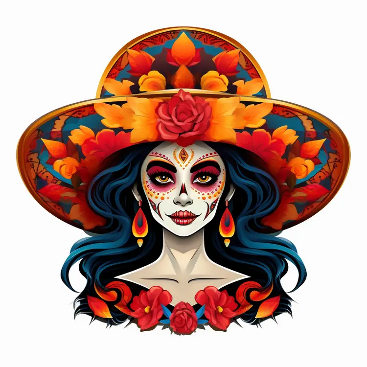 Colorful Sugar Skull for Day of the Dead Celebration