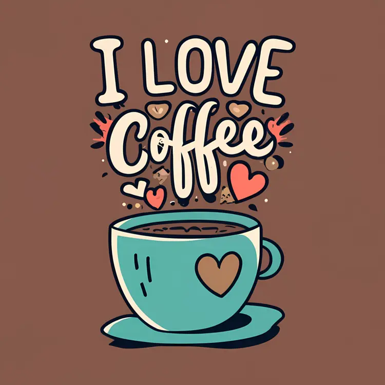 I Love Coffee Illustration