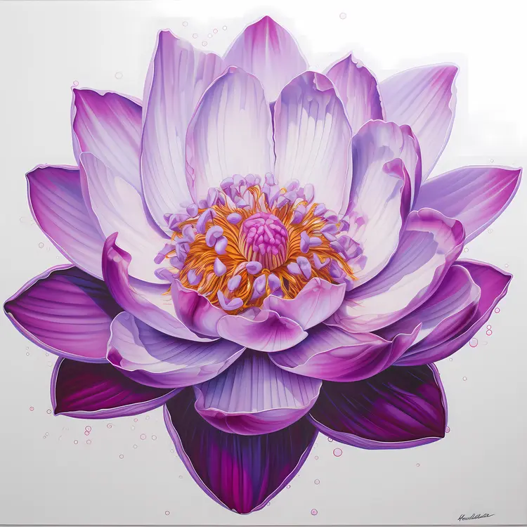 Beautiful Purple Lotus Flower Illustration