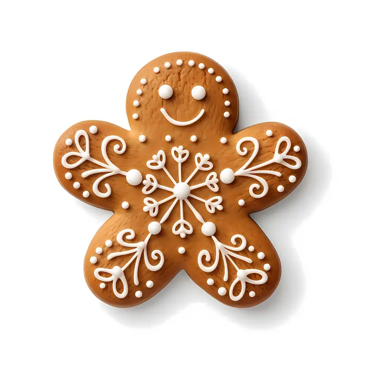 Gingerbread Man Cookie with Floral Icing