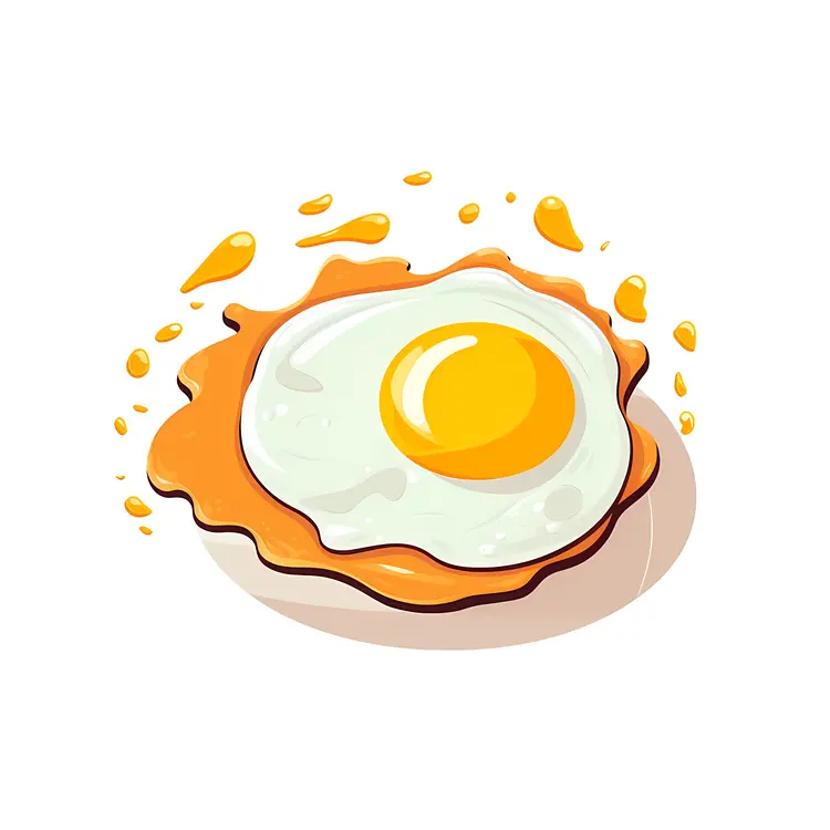 Cartoon Fried Egg for Breakfast