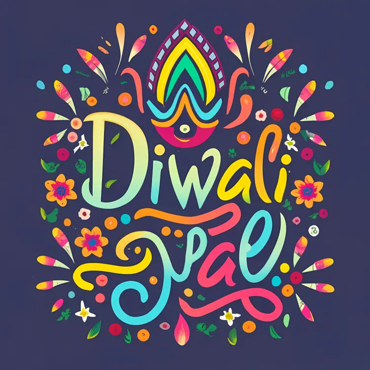 Diwali Celebration with Colorful Patterns