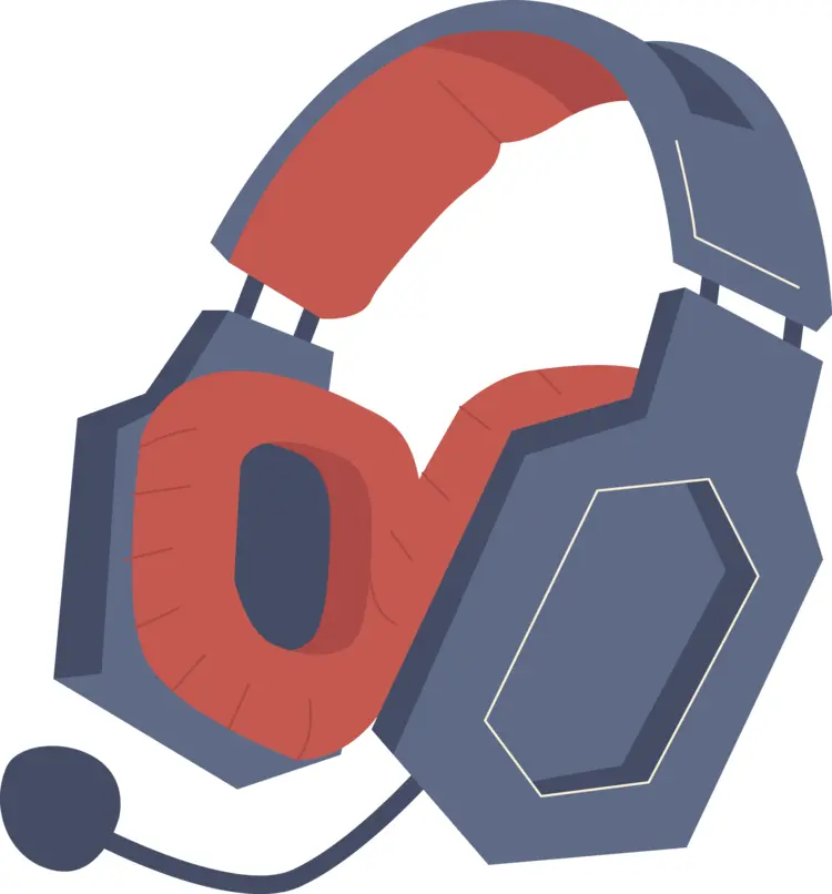 Blue Gaming Headset with Red Ear Cushions