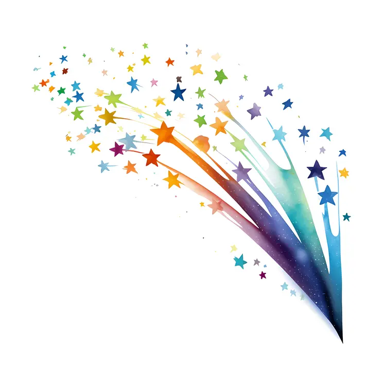 Colorful Stars in Rainbow Pattern
