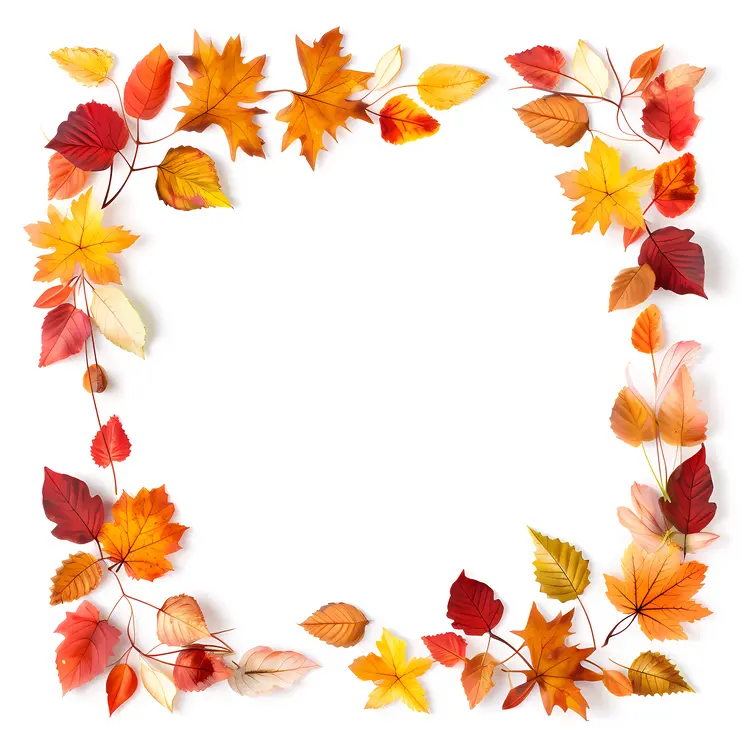 Simple Autumn Leaves Frame