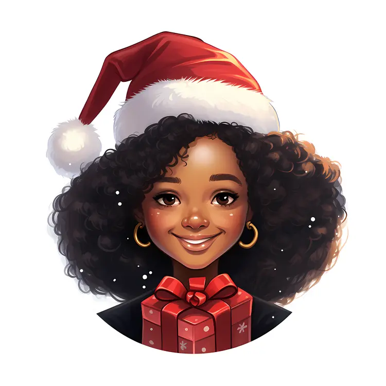 Girl with Christmas Gift