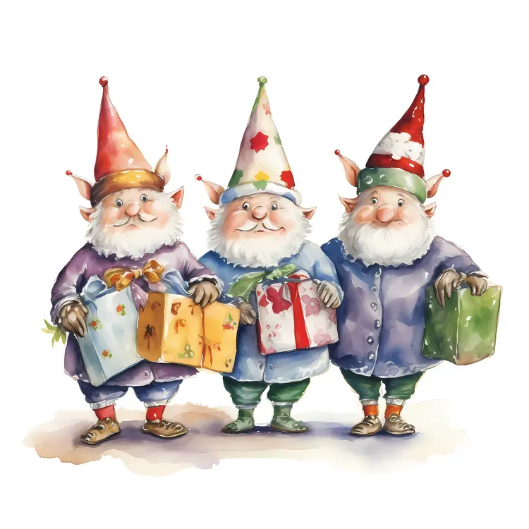 Holiday Gnomes with Presents