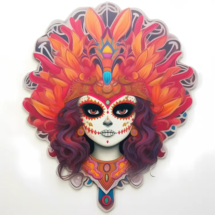 Colorful Sugar Skull for Day of the Dead Celebration