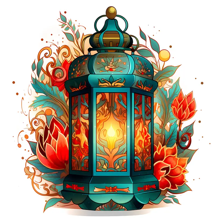 Decorative Lantern with Floral Patterns