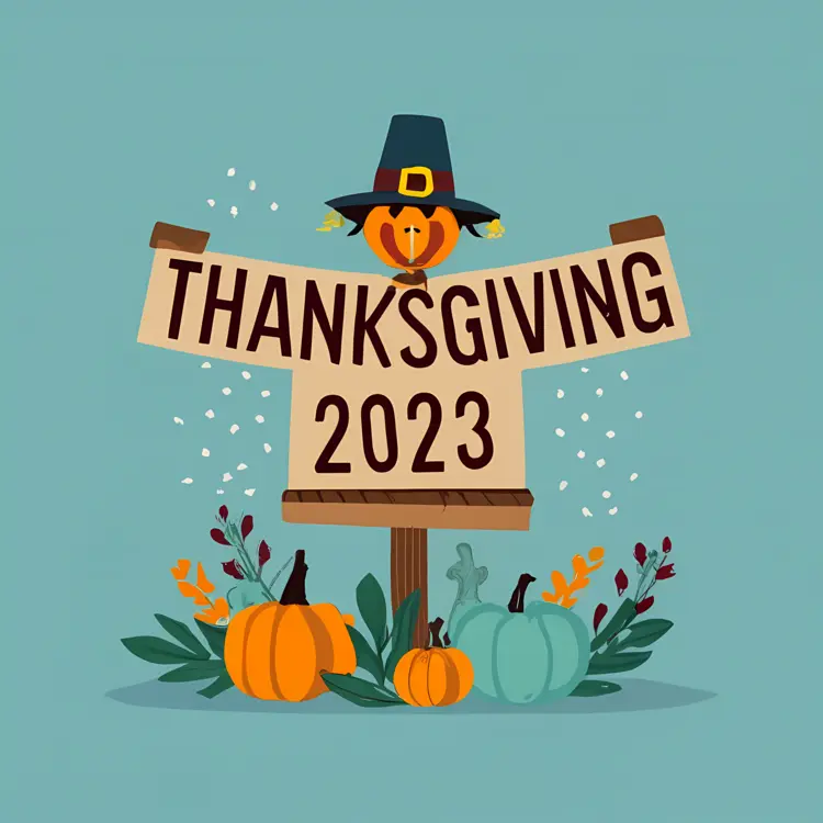 Thanksgiving 2023 with Scarecrow and Pumpkins