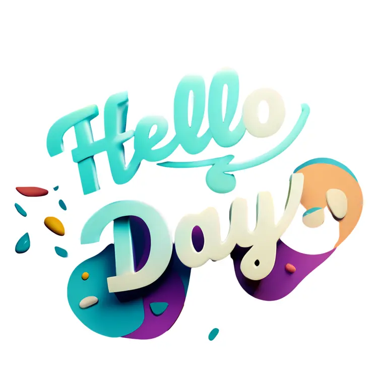 Colorful Hello Day Greeting