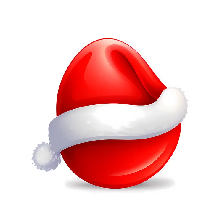 Red Christmas Ornament with Santa Hat