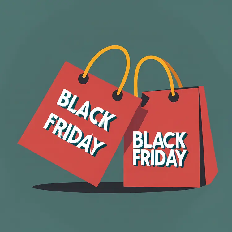 Red Shopping Bags for Black Friday