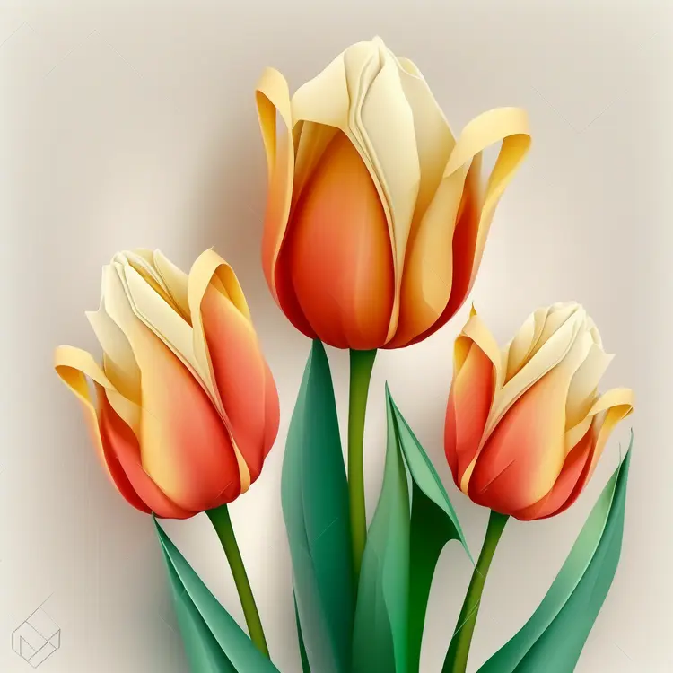 Beautiful Orange Tulips in Bloom