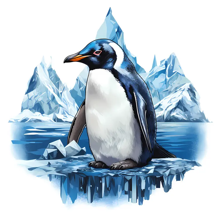 Single Penguin on Ice