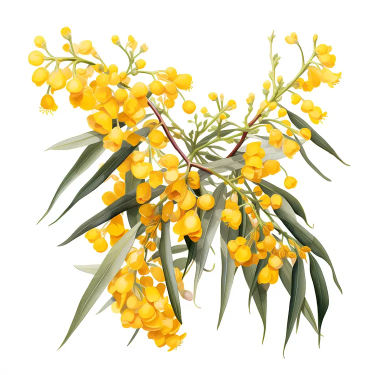 Yellow Flowers on Branch