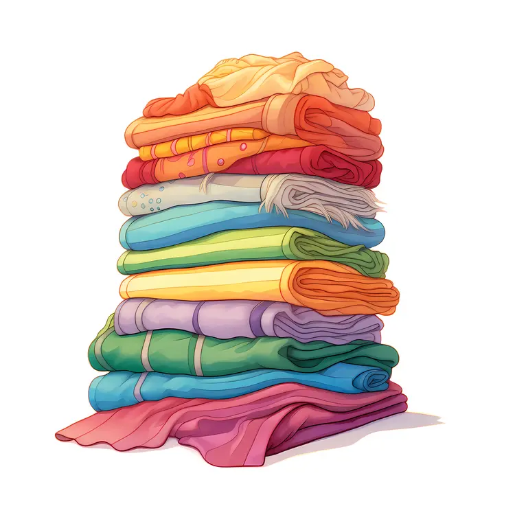 Neatly Folded Stack of Clothes
