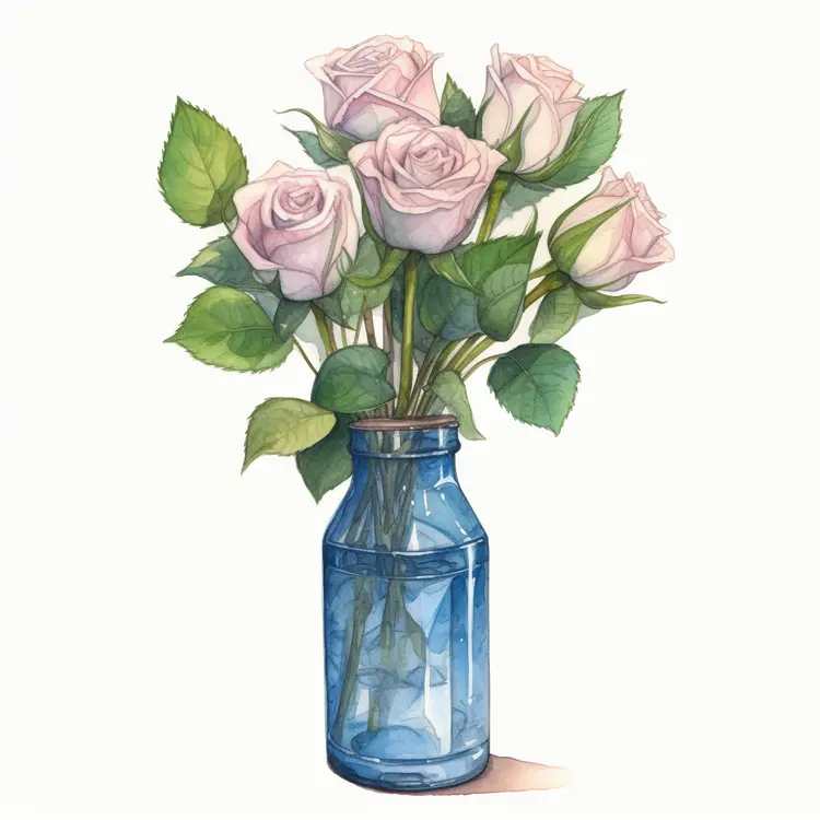 Beautiful Roses in a Blue Vase for Special Occasions