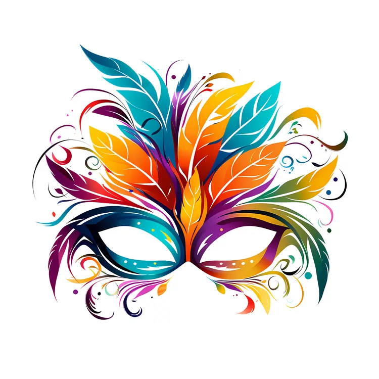 Colorful Feathered Carnival Mask