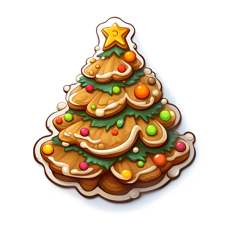 Decorated Christmas Tree Cookie