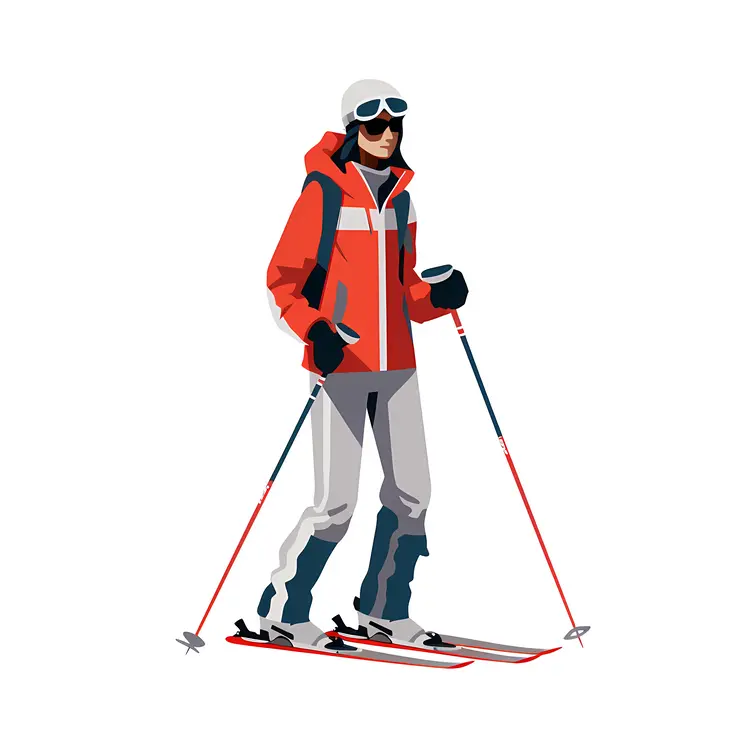 Skier in Red Jacket