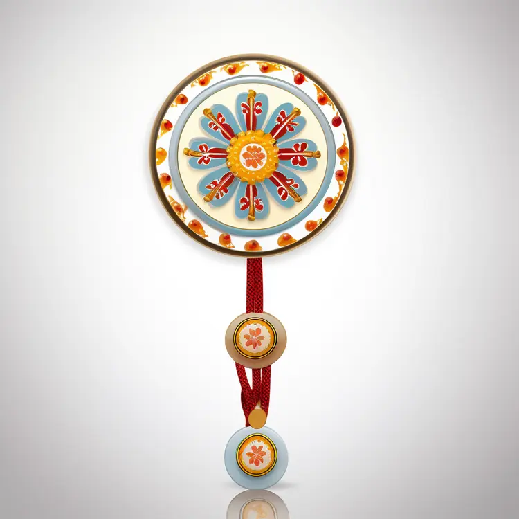Beautiful Decorative Medallion with Red Ribbon