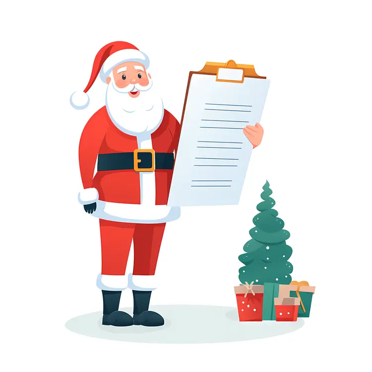Santa Claus with a Clipboard